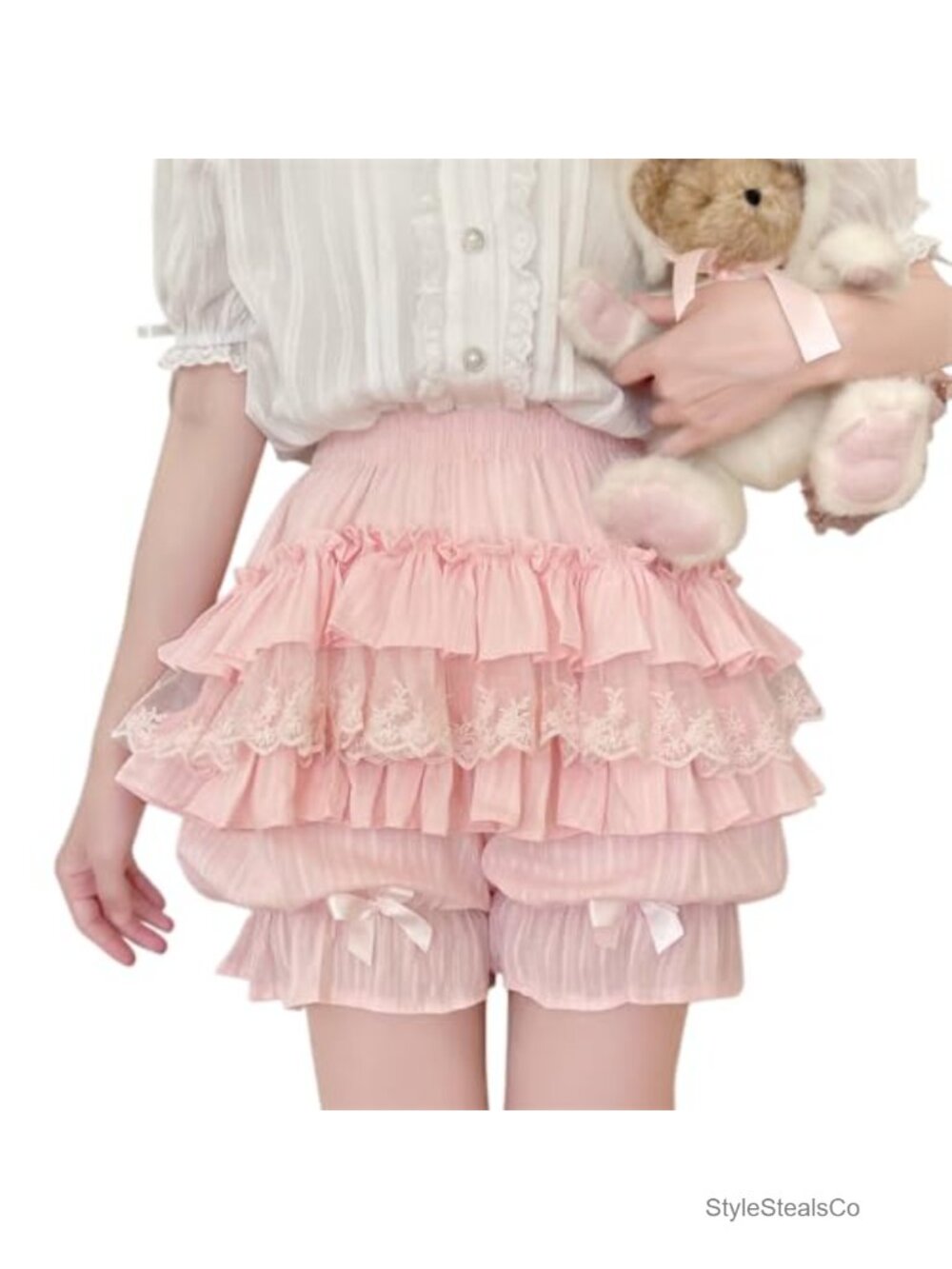 Women Lace Ruffle Bloomers Lolita Ruffle Shorts Pumpkin Pettipants
